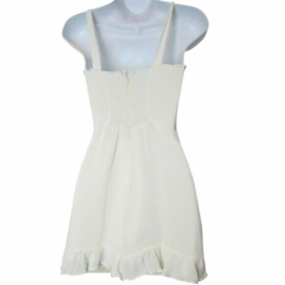 Reformation Christine Mini Dress White Ruffles Size 4 4P Sweetheart - Picture 7 of 12